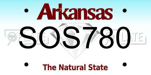 SOS780 Arkansas License Plate