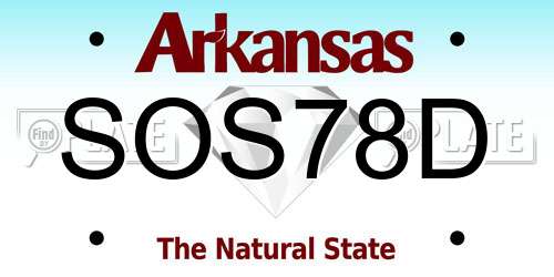 SOS78D Arkansas License Plate