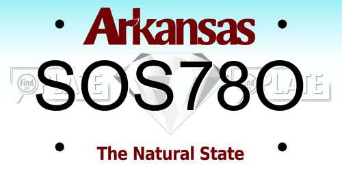 SOS78O Arkansas License Plate