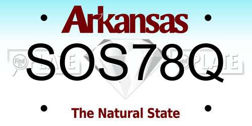 SOS78Q Arkansas License Plate