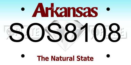 SOS8108 Arkansas License Plate