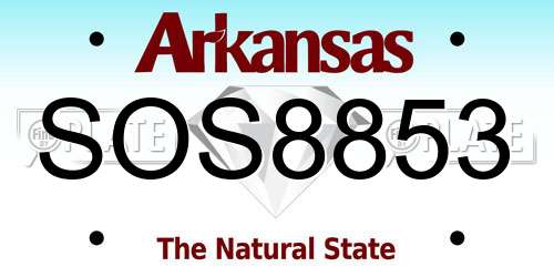 SOS8853 Arkansas License Plate