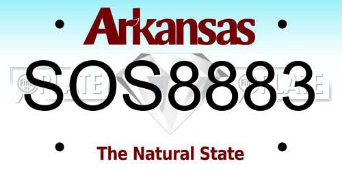 SOS8883 Arkansas License Plate