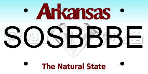SOSBBBE Arkansas License Plate
