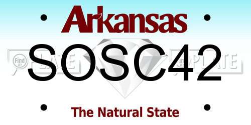 SOSC42 Arkansas License Plate