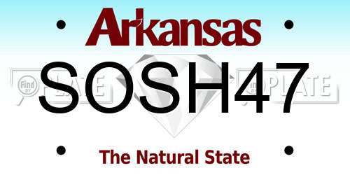 SOSH47 Arkansas License Plate