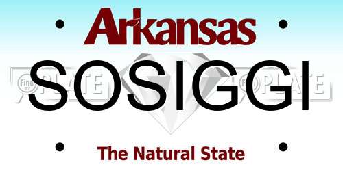 SOSIGGI Arkansas License Plate