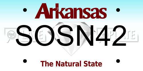 SOSN42 Arkansas License Plate