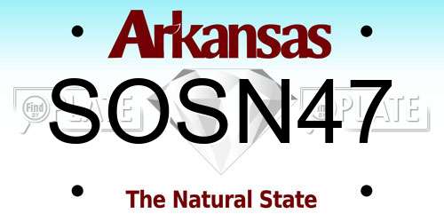 SOSN47 Arkansas License Plate