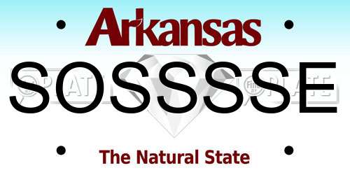 SOSSSSE Arkansas License Plate