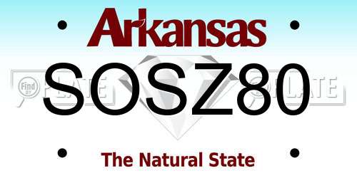 SOSZ80 Arkansas License Plate