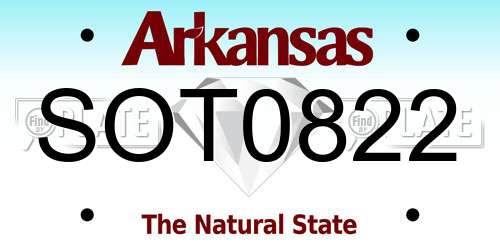 SOT0822 Arkansas License Plate