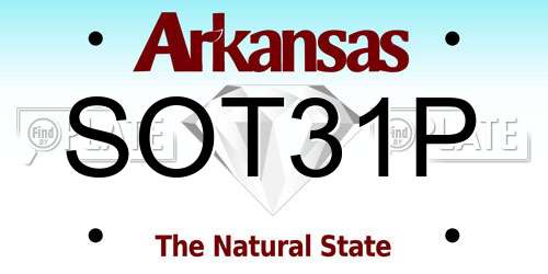 SOT31P Arkansas License Plate