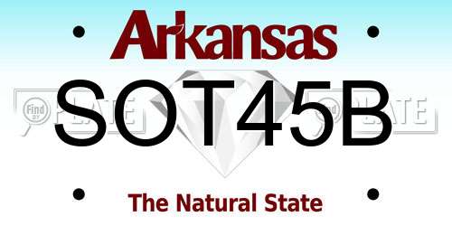 SOT45B Arkansas License Plate