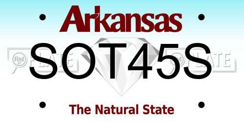 SOT45S Arkansas License Plate