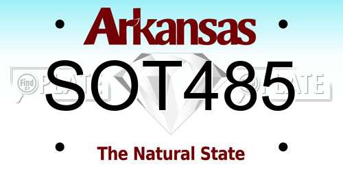 SOT485 Arkansas License Plate