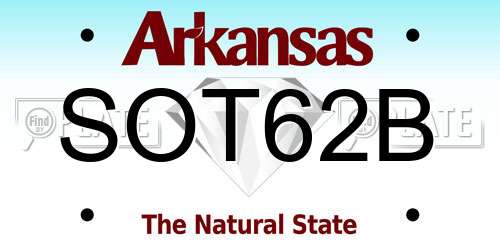SOT62B Arkansas License Plate