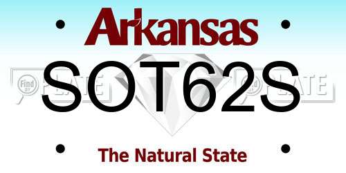 SOT62S Arkansas License Plate