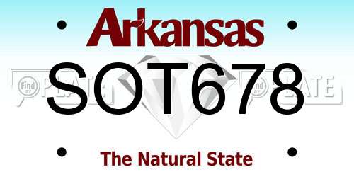 SOT678 Arkansas License Plate