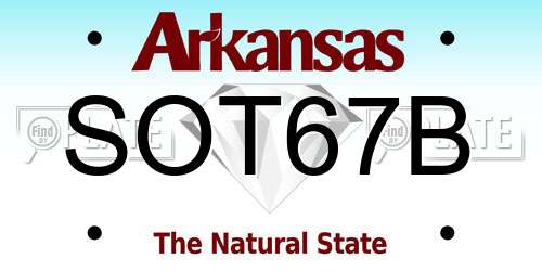SOT67B Arkansas License Plate