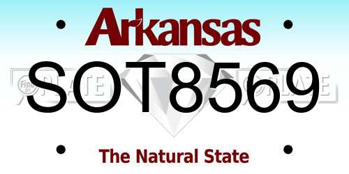 SOT8569 Arkansas License Plate