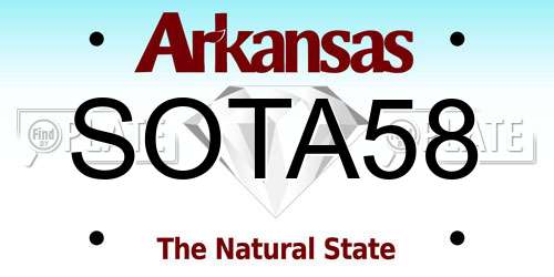 SOTA58 Arkansas License Plate