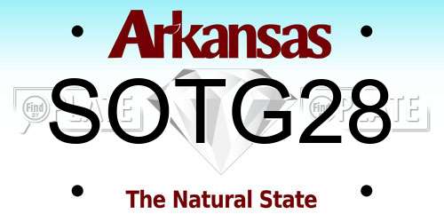 SOTG28 Arkansas License Plate
