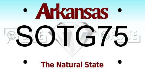 SOTG75 Arkansas License Plate