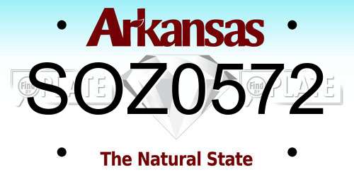 SOZ0572 Arkansas License Plate