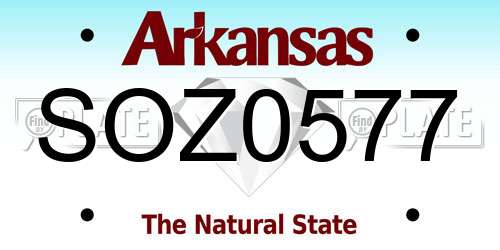 SOZ0577 Arkansas License Plate
