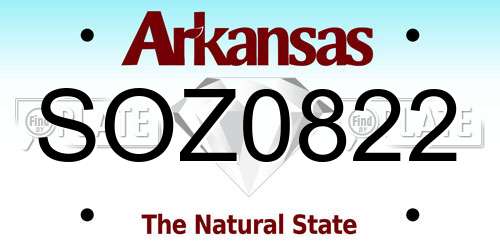 SOZ0822 Arkansas License Plate