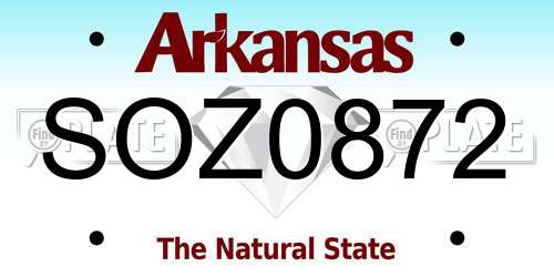 SOZ0872 Arkansas License Plate