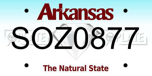SOZ0877 Arkansas License Plate