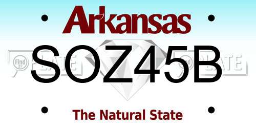 SOZ45B Arkansas License Plate