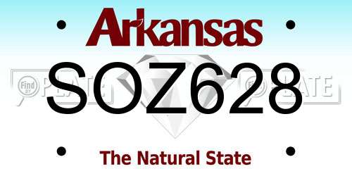 SOZ628 Arkansas License Plate