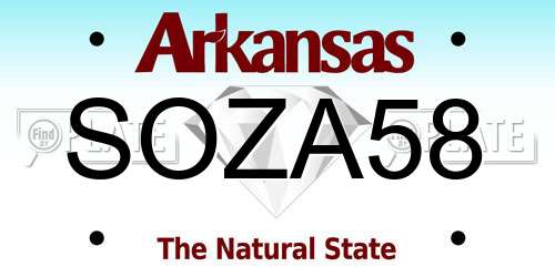SOZA58 Arkansas License Plate
