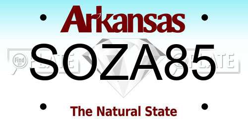 SOZA85 Arkansas License Plate