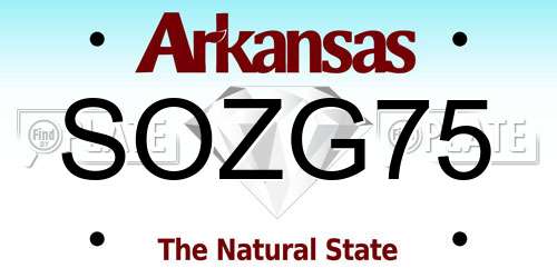 SOZG75 Arkansas License Plate