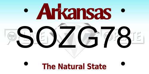 SOZG78 Arkansas License Plate