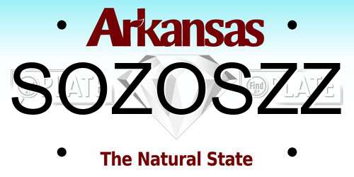 SOZOSZZ Arkansas License Plate