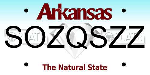 SOZQSZZ Arkansas License Plate