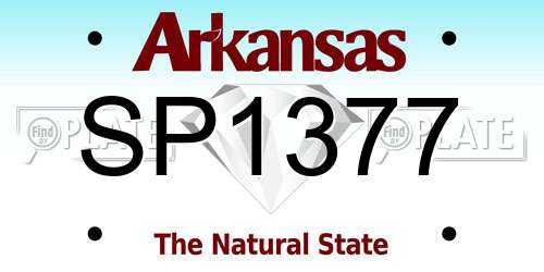 SP1377 Arkansas License Plate