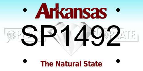 SP1492 Arkansas License Plate