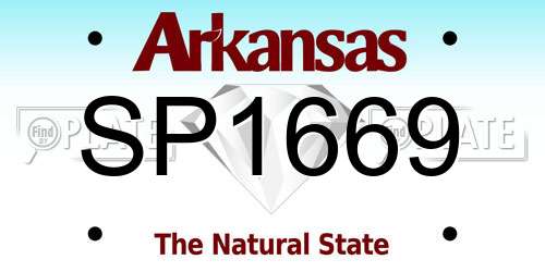 SP1669 Arkansas License Plate