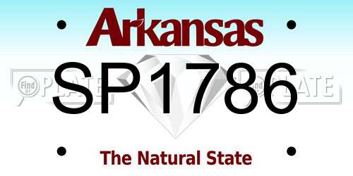 SP1786 Arkansas License Plate