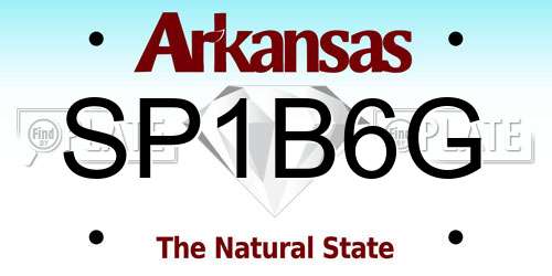 SP1B6G Arkansas License Plate