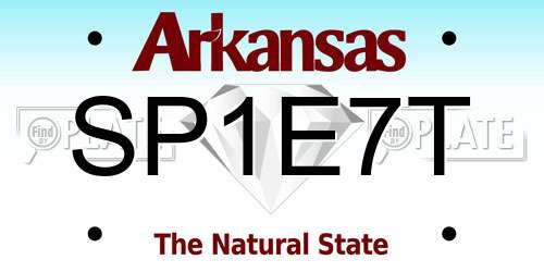 SP1E7T Arkansas License Plate