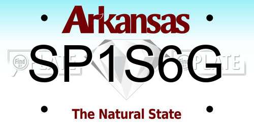 SP1S6G Arkansas License Plate