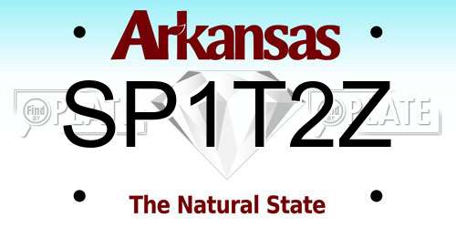 SP1T2Z Arkansas License Plate