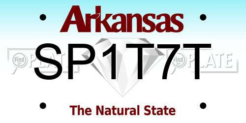 SP1T7T Arkansas License Plate